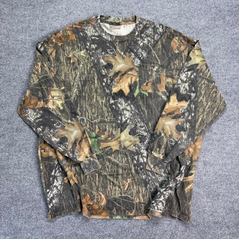 Vtg jerzees longsleeve camo shirt men's 3xl